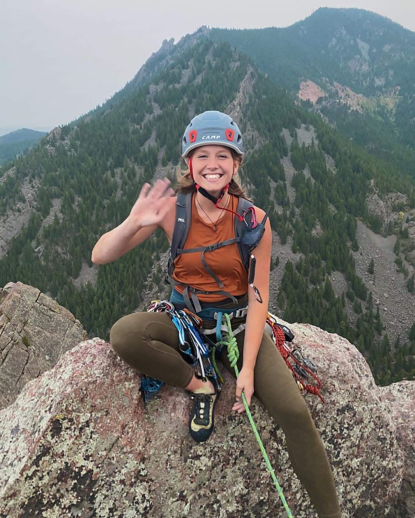 female rock climbing guide in red river gorge